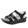 Kleo Black Leaf Sandal -Shoes Shop KLE 676 S1 Left